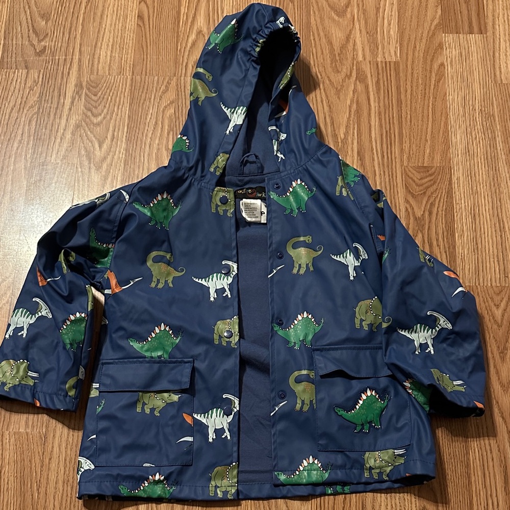 Kids Dinosaur Print Hooded Jacket